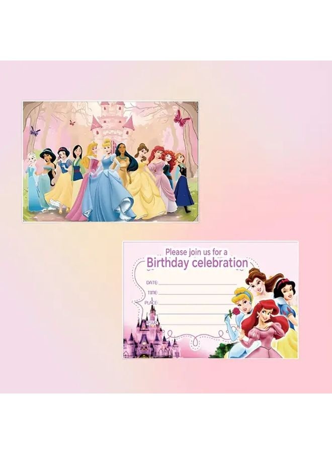 10 قطعة ملصقات دعوة حفلة الأميرة كرتون علبة هدايا عيد ميلاد للأصدقاء - Image 1