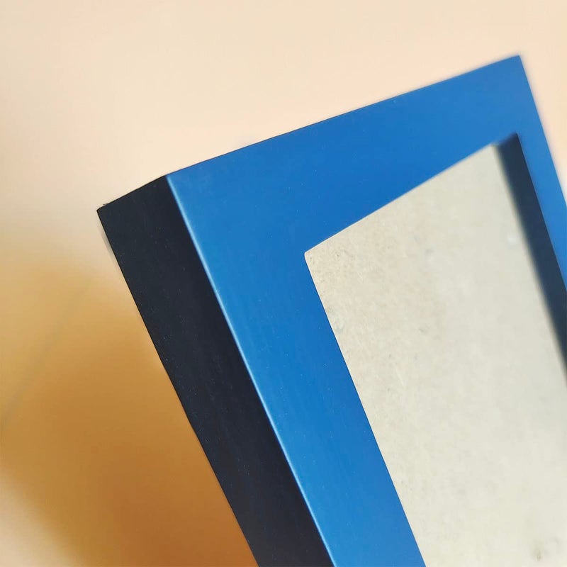 KELE MODEL 4x6 Picture Frames Blue Solid Wood Frame  Plastic Panel (Film Needs to be Removed) Table or Wall.Front Window Opening 3.5x5.5 inch. - Image 4