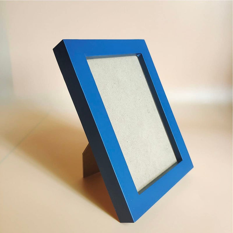 KELE MODEL 4x6 Picture Frames Blue Solid Wood Frame  Plastic Panel (Film Needs to be Removed) Table or Wall.Front Window Opening 3.5x5.5 inch. - Image 3