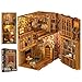Cutefun Book Nook Kit Library DIY Miniature Booknook Kit for Adults 3D Wooden Puzzle Bookend Bookshelf Decor with LED Light Dust Cover Christmas Crafts Gifts for Book Lovers Eternal Bookstore - Image 3