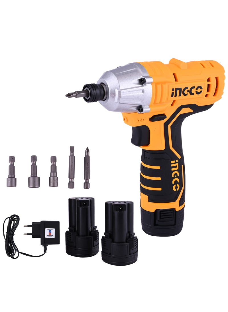 INGCO INGCO CIRLI1201 Lithiumion Impact Driver Cordless High Torque 100 Nm 14 Inch Portable 12 V Grip Handle 2000 RPM for Home Improvement Industrial Use  - Image 1