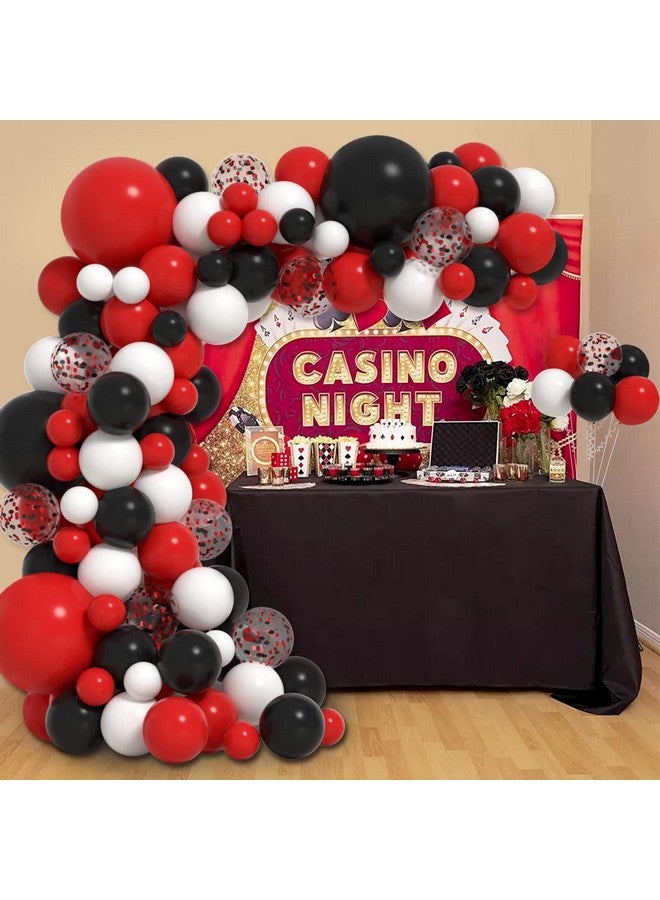 Janinus Red And Black Balloons Arch Kit 18Inch 12Inch 5Inch Red Black And White Balloons Garland Black And Red Party Decorations For Bbq Baby Shower Halloween Graduation Casino Car Theme Party - Image 4