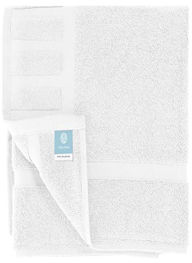 White Classic مجموعة من 6 حصائر حمام فاخرة كلاسيكية بيضاء - 22x34 بوصة، مصنوعة من القطن الممتص، حصائر فندق سبا للاستحمام/البانيو - Image 5