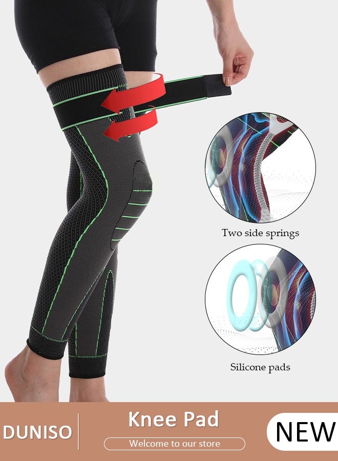 DUNISO 2PCS Knee Pad Knee Brace with Side Stabilizers and Patella Gel Pads Adjustable Compression Knee Support Braces for Knee Pain Meniscus Tear ACL MCL Arthritis Joint Pain Relief Injury Recovery - Image 1