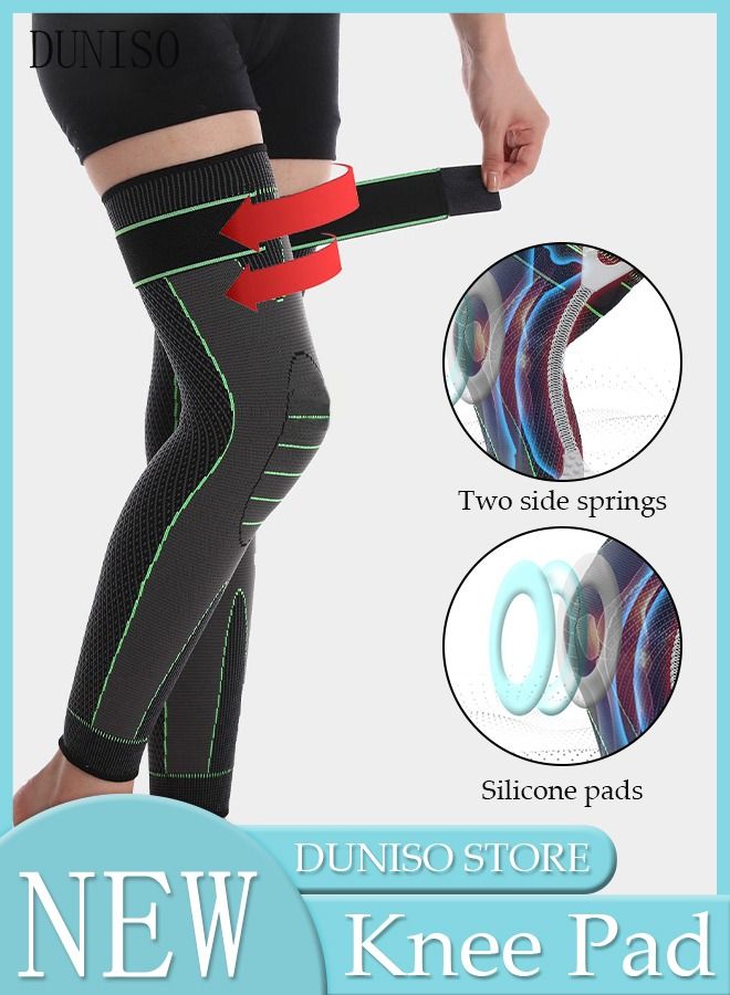 DUNISO 2PCS Knee Pad Knee Brace with Side Stabilizers and Patella Gel Pads Adjustable Compression Knee Support Braces for Knee Pain Meniscus Tear ACL MCL Arthritis Joint Pain Relief Injury Recovery  - Image 1
