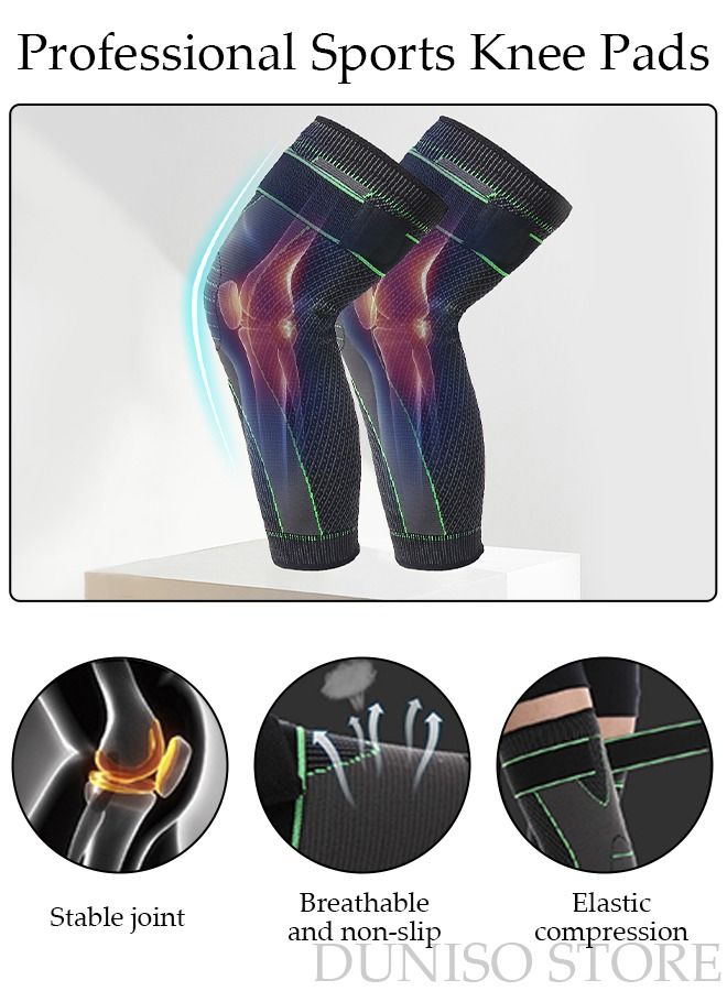 DUNISO 2PCS Knee Pad Knee Brace with Side Stabilizers and Patella Gel Pads Adjustable Compression Knee Support Braces for Knee Pain Meniscus Tear ACL MCL Arthritis Joint Pain Relief Injury Recovery  - Image 2
