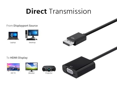 Monoprice DisplayPort 1.2a to VGA Active Adapter, Black - Image 2