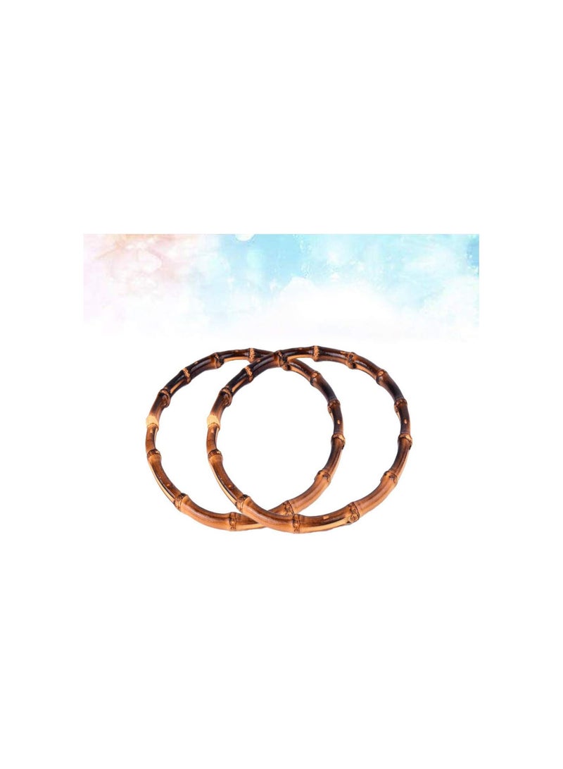 GGOOT Bamboo Bag Handle Wooden Purse Frame Handles Replacement Bamboo Round Circle for DIY Bag Making Supplies 2pcs  - Image 3