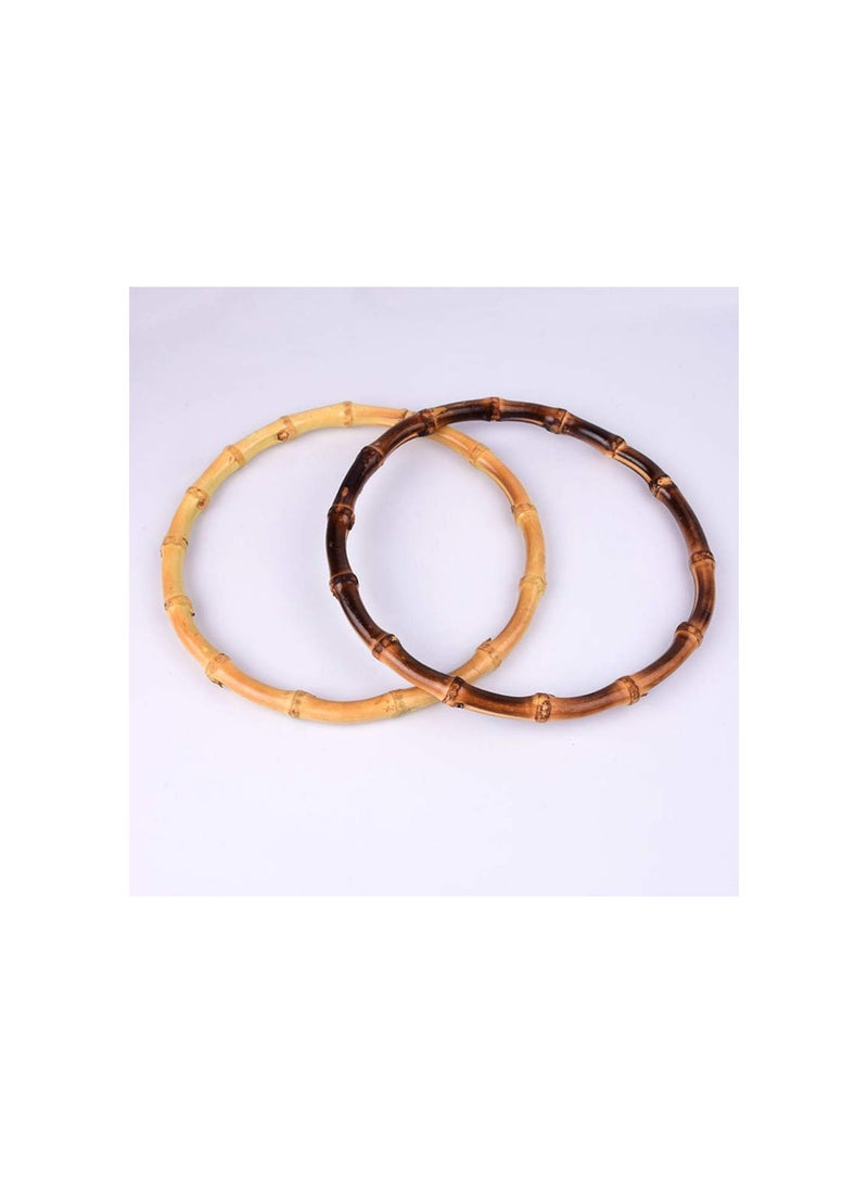 GGOOT Bamboo Bag Handle Wooden Purse Frame Handles Replacement Bamboo Round Circle for DIY Bag Making Supplies 2pcs  - Image 2