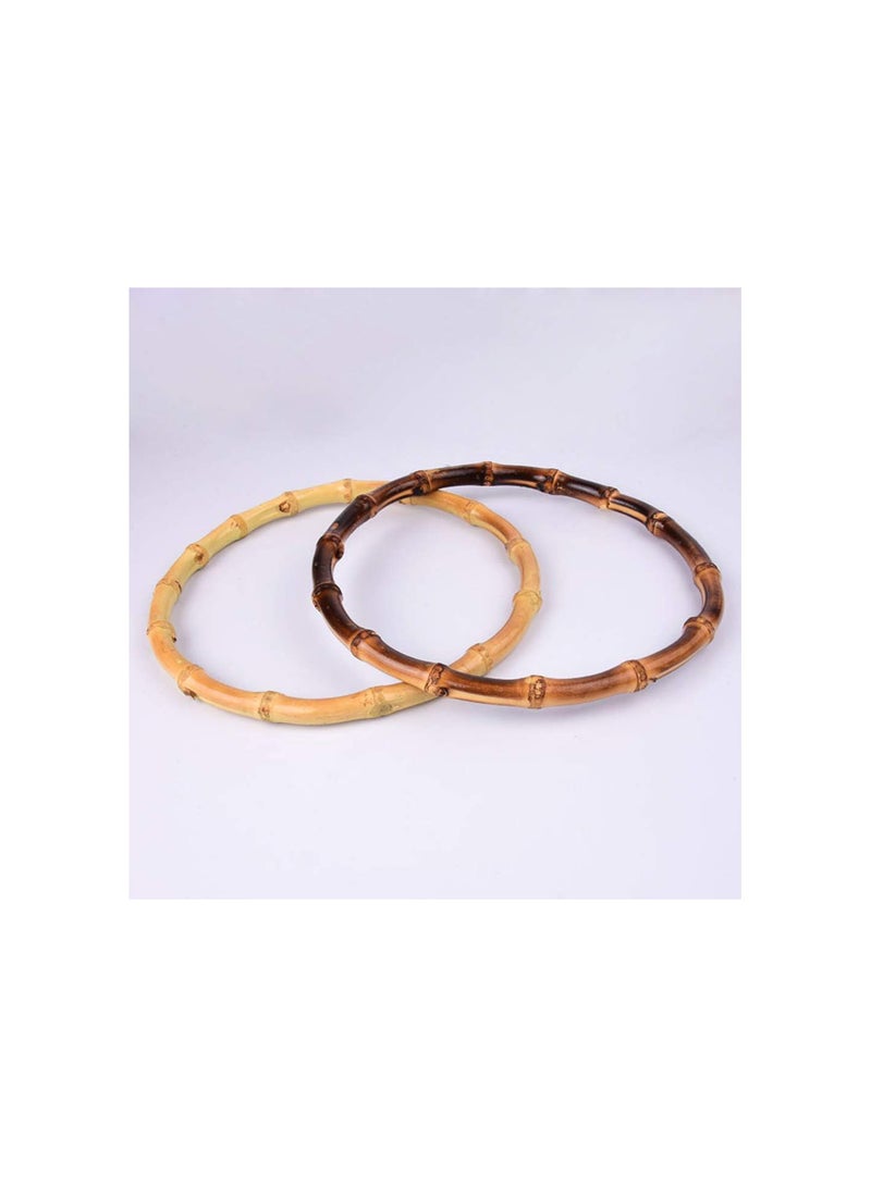 GGOOT Bamboo Bag Handle Wooden Purse Frame Handles Replacement Bamboo Round Circle for DIY Bag Making Supplies 2pcs  - Image 5