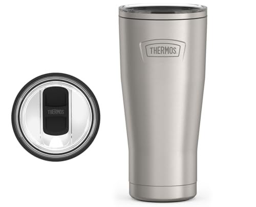 THERMOS THERMOS ICON SERIES Stainless Steel Cold Tumbler with Slide Lock 24 Ounce Matte Stainless Steel 