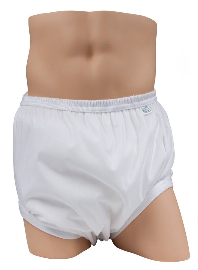 LeakMaster Adult PUL Waterproof Pants - Soft, Quiet, Breathable, Durable Adult Plastic Pants. Generous Cut/Fit for Use with Cloth Diapers - White, X-Large Best Fits 42-48 Inch Waist (1 Pack - Image 1