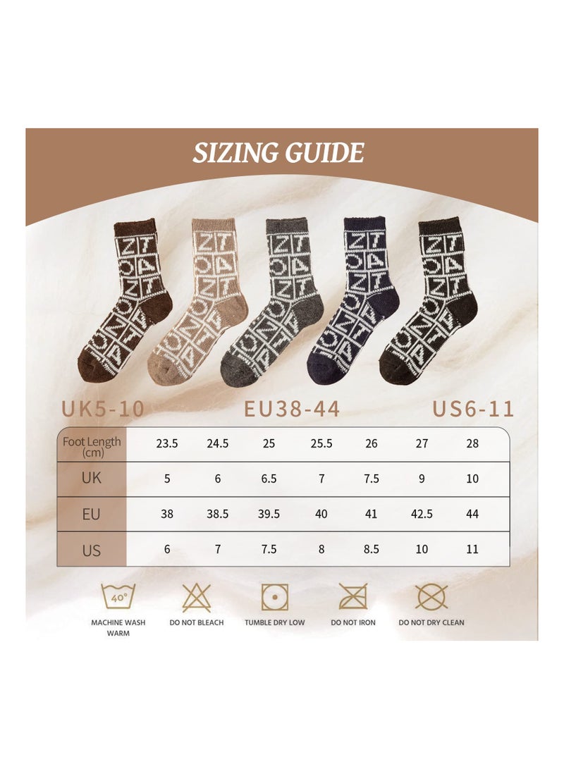 Men's Thermal Socks, 5 Pairs Thick Cotton Thermal Socks Men's Winter Soft Walking Hiking Socks Men's Heavyweight Comfort Boot Socks for Cold Weather UK 5-10 - Image 3