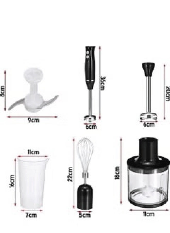 JAMAKY Jamaki 4-in-1 Hand Blender Set, 1000 Watt, Sharp Blades, Multi-Purpose Egg Beater and Beater - jmk 3004A  - Image 2