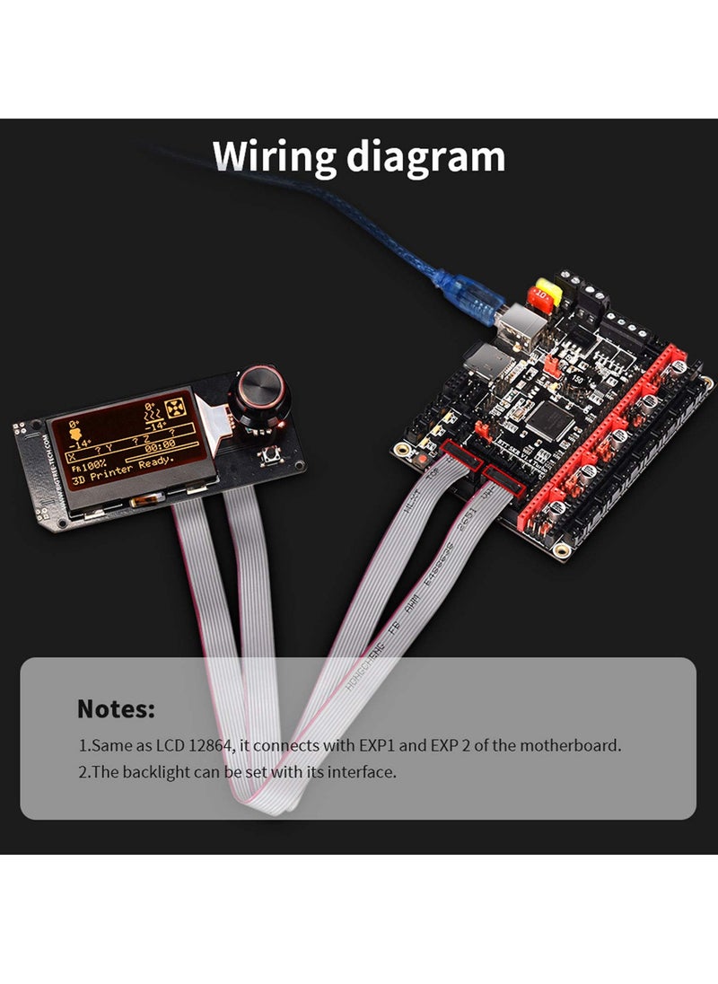 Generic - LCD Graphic Smart Display Control Board & Cable Kit for 3D Printers - Mini12864 V2.0, Compatible with Ender-3, VORON 2.4, Prusa-i3, RAMPS 1.4, RepRap, Mendel, Prusa, Arduino - Image 1