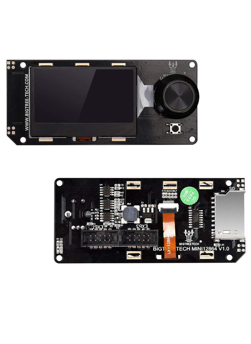 Generic - LCD Graphic Smart Display Control Board & Cable Kit for 3D Printers - Mini12864 V2.0, Compatible with Ender-3, VORON 2.4, Prusa-i3, RAMPS 1.4, RepRap, Mendel, Prusa, Arduino - Image 1