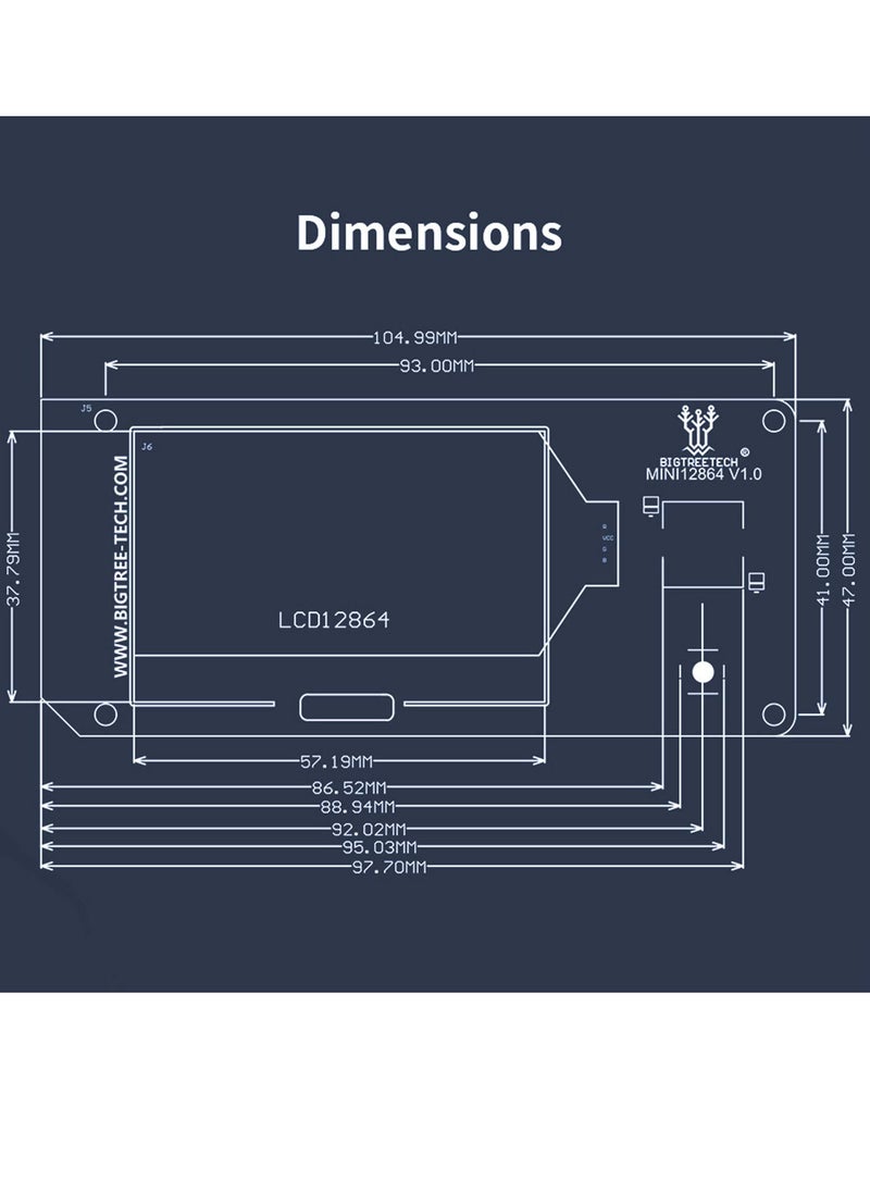 Generic - LCD Graphic Smart Display Control Board & Cable Kit for 3D Printers - Mini12864 V2.0, Compatible with Ender-3, VORON 2.4, Prusa-i3, RAMPS 1.4, RepRap, Mendel, Prusa, Arduino - Image 1