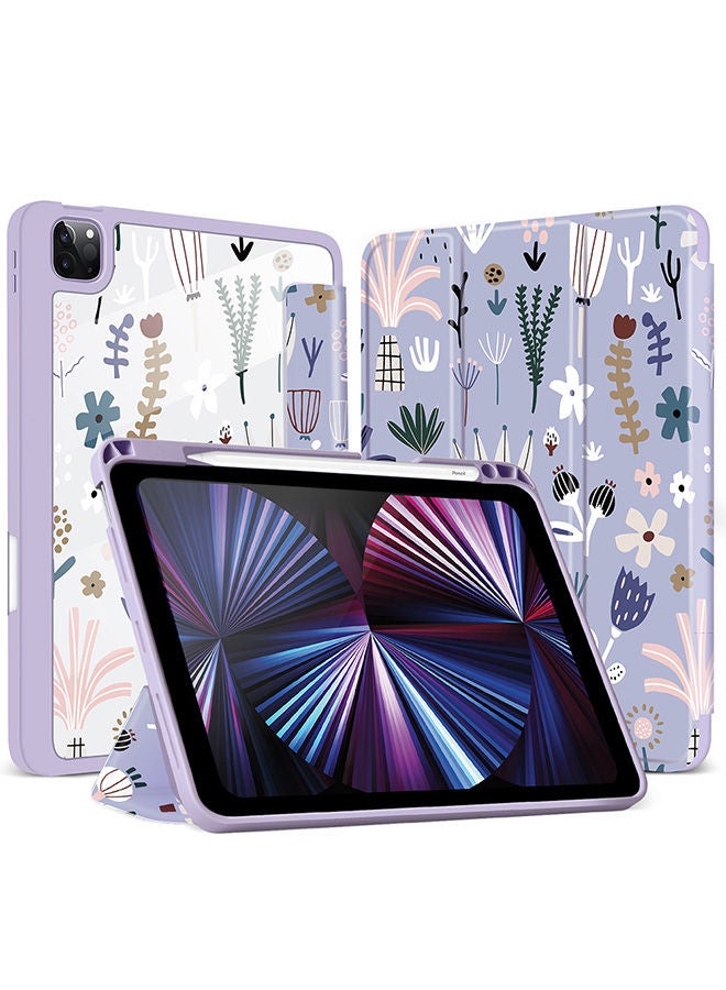 O Ozone Case for iPad Pro 12.9 2021/2020/2018 Auto Sleep/Wake with Pencil Holder Anti Scratch Soft TPU Floral Protective Shockproof Cover TabletCase Cover  - Image 1