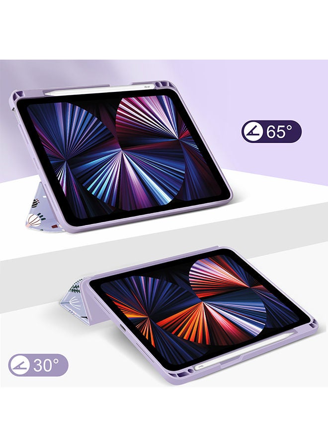 O Ozone Case for iPad Pro 12.9 2021/2020/2018 Auto Sleep/Wake with Pencil Holder Anti Scratch Soft TPU Floral Protective Shockproof Cover TabletCase Cover  - Image 3