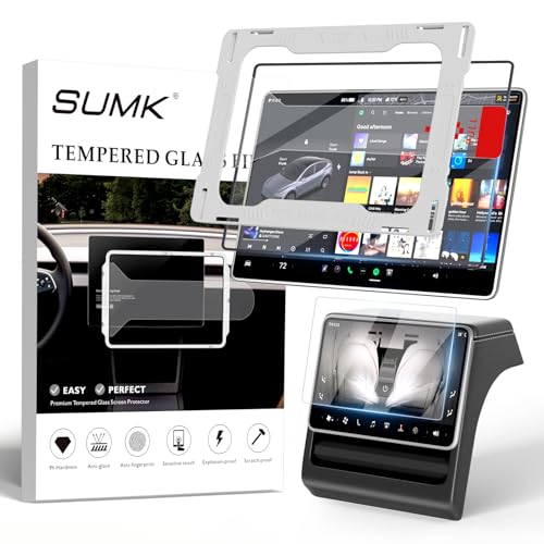 SUMK 16 inch Screen Protector for 2026 Tesla New Model Y Juniper (Premium & Performance), [9H & Anti-Glare/Fingerprint] Front Back Tempered Glass Screen Protector for Tesla Model Y Accessories -Matte - Image 1