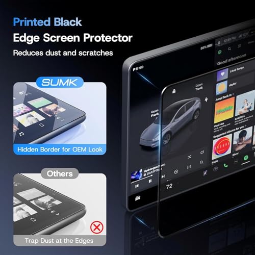 SUMK 16 inch Screen Protector for 2026 Tesla New Model Y Juniper (Premium & Performance), [9H & Anti-Glare/Fingerprint] Front Back Tempered Glass Screen Protector for Tesla Model Y Accessories -Matte - Image 4