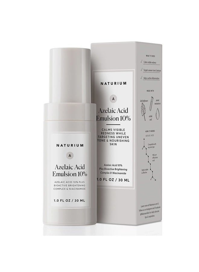 NATURIUM Azelaic Acid Emulsion 10% Plus Bioactive Complex & Niacinamide, Anti-Aging Skin Care, 1 oz - Image 1
