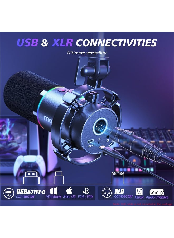 Maono مجموعة ميكروفون ديناميكي PD200XS USB/XLR مع ذراع متحركة باللون الأسود - Image 3