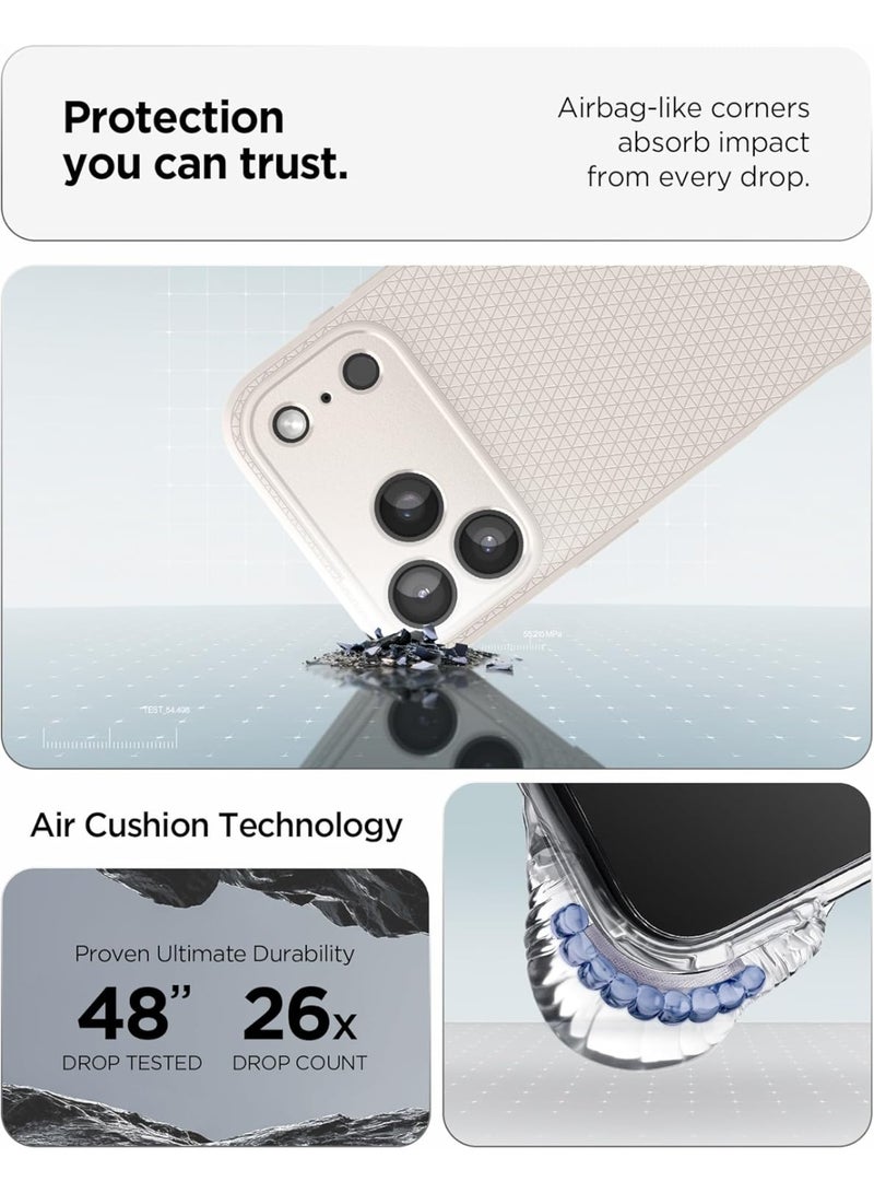 Spigen غطاء هاتف آيفون 17 برو من سبيجن ليكويد إير (2025) - تيتانيوم طبيعي - Image 2