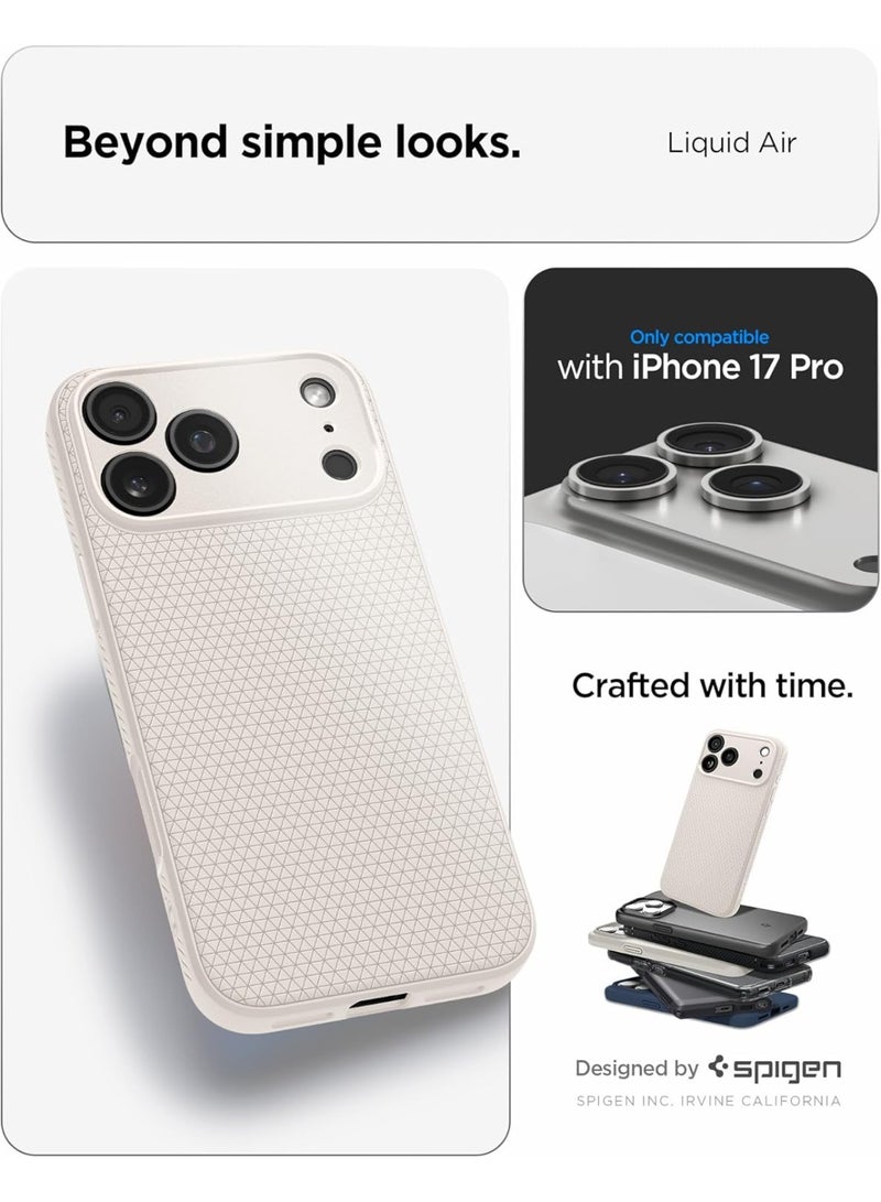 Spigen غطاء هاتف آيفون 17 برو من سبيجن ليكويد إير (2025) - تيتانيوم طبيعي - Image 4