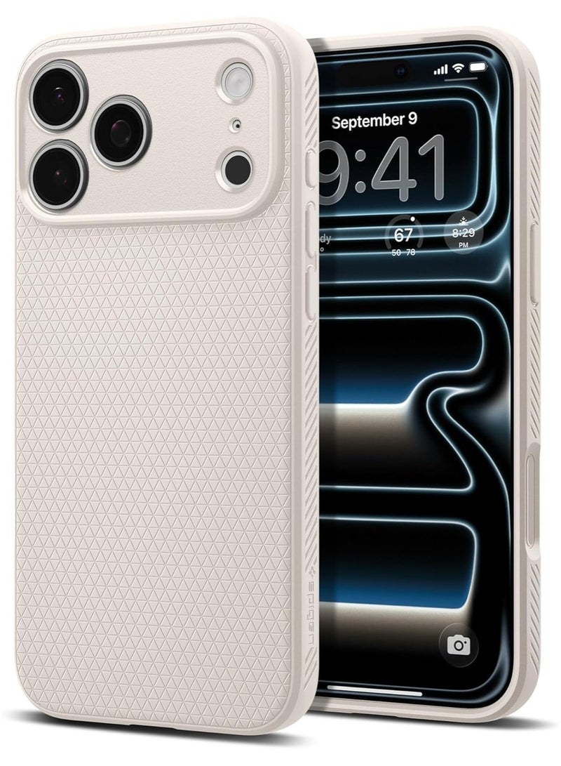Spigen غطاء هاتف آيفون 17 برو من سبيجن ليكويد إير (2025) - تيتانيوم طبيعي - Image 1