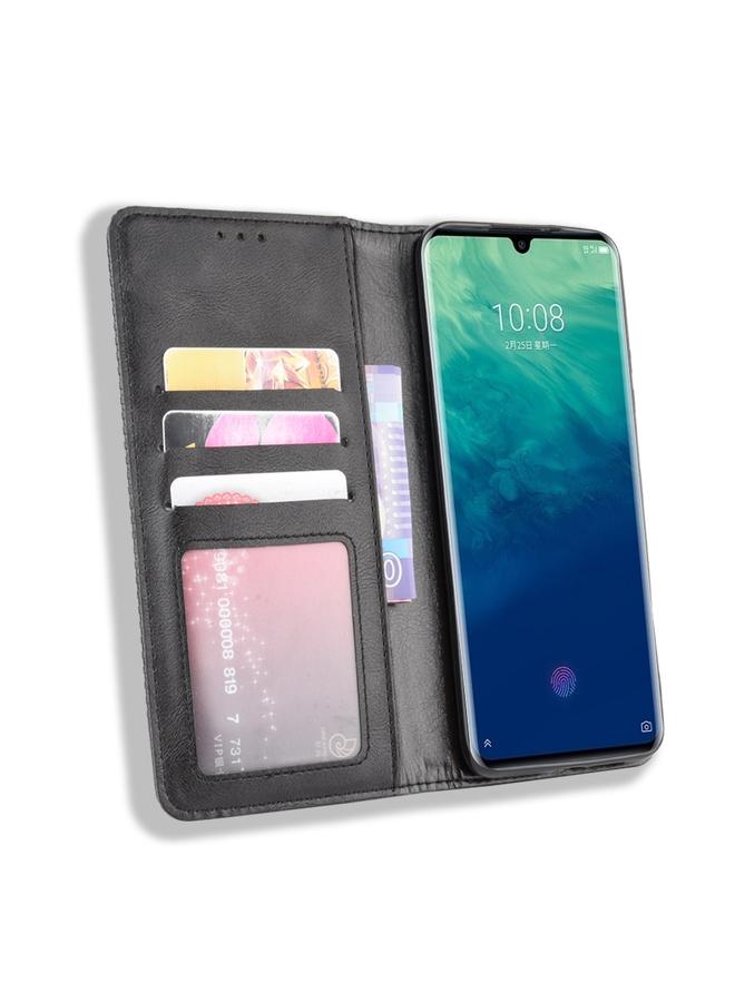 إيروريكس جراب لهاتف ZTE Axon 10 Pro/Axon 10 Pro 5G/A2020 Pro بمشبك مغناطيسي بتصميم حصان مجنون بتصميم كلاسيكي، جراب جلدي قلاب أفقي، مع حامل وفتحات للبطاقات وإطار للصور - Image 4