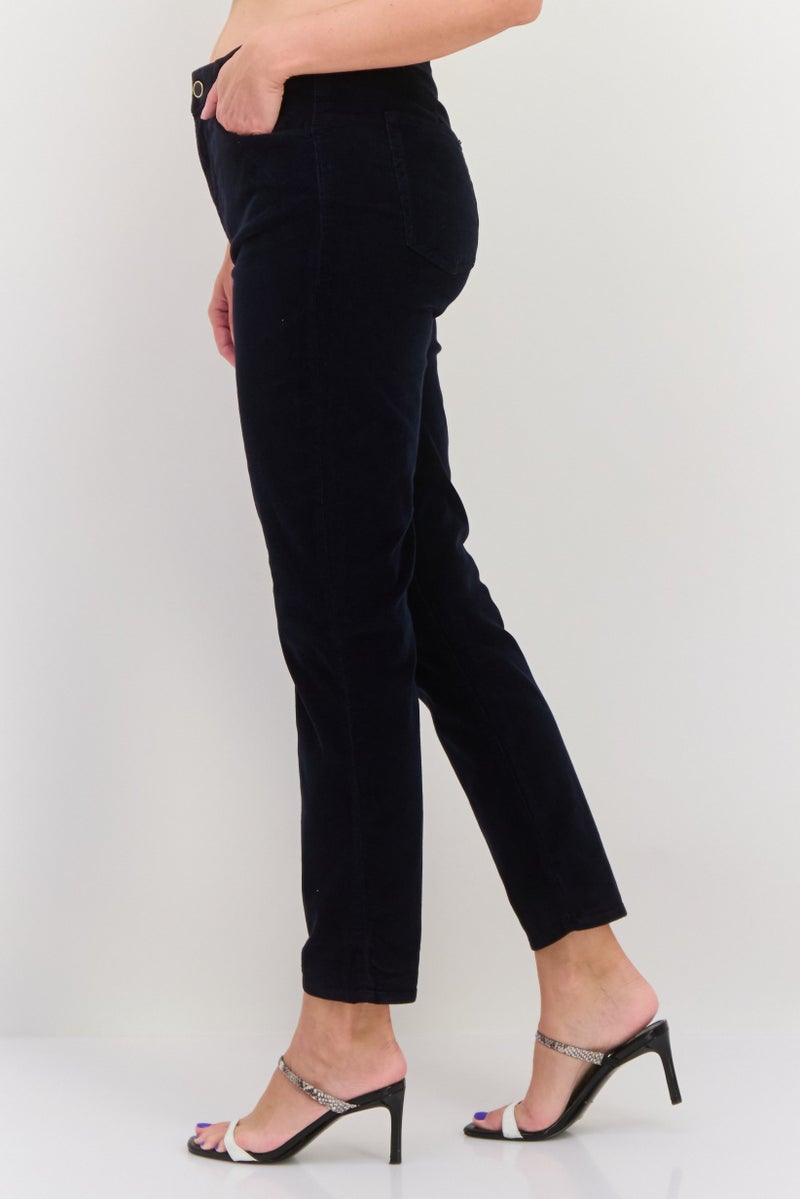 GANT Women Slim Fit Corduroy Stretchable Jeans, Dark Navy - Image 3