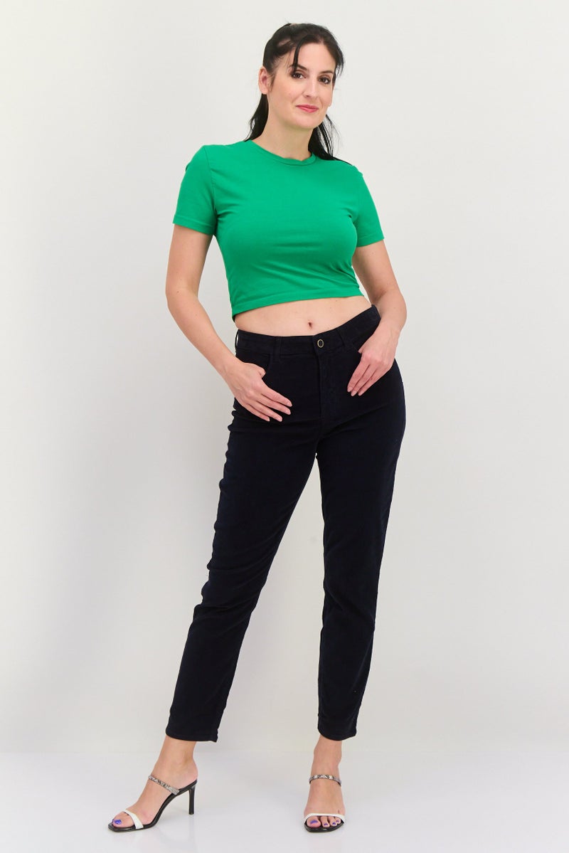 GANT Women Slim Fit Corduroy Stretchable Jeans, Dark Navy - Image 2