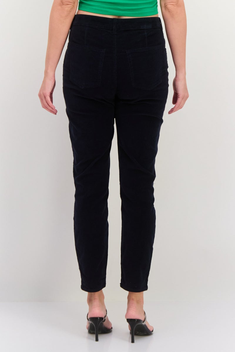 GANT Women Slim Fit Corduroy Stretchable Jeans, Dark Navy - Image 4