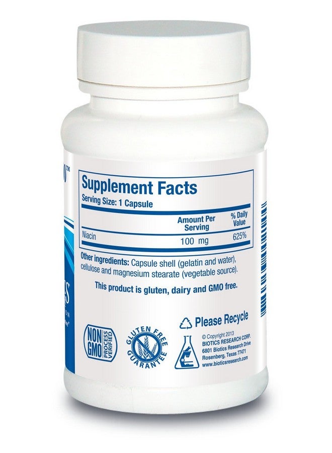 Biotics Research Biotics Research Niacin 100, 100 Milligram Niacin, Vitamin B3, Cholesterol, HDL, LDL, Triglyceride, LP, Cardiovascular Health, 150 Capsules - Image 2