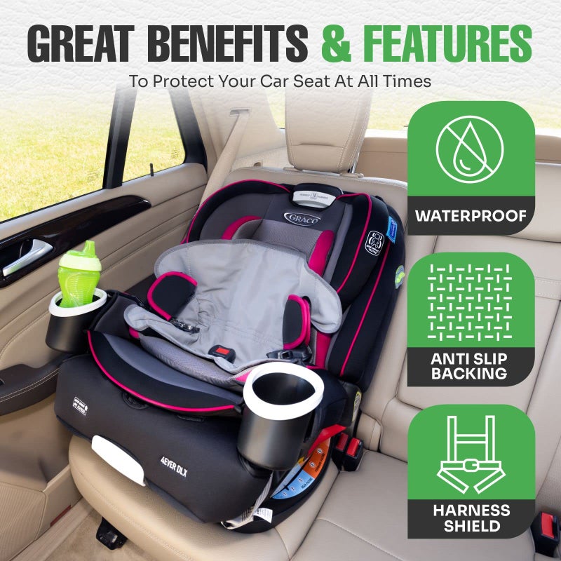 lebogner Child Car Seat Saver Waterproof Liner 100% Leak Free Pad for Baby Stroller, Piddle Pad for Potty Training Toddlers, Car Seat Liner with Anti Slip Vinyl Backing - Image 2