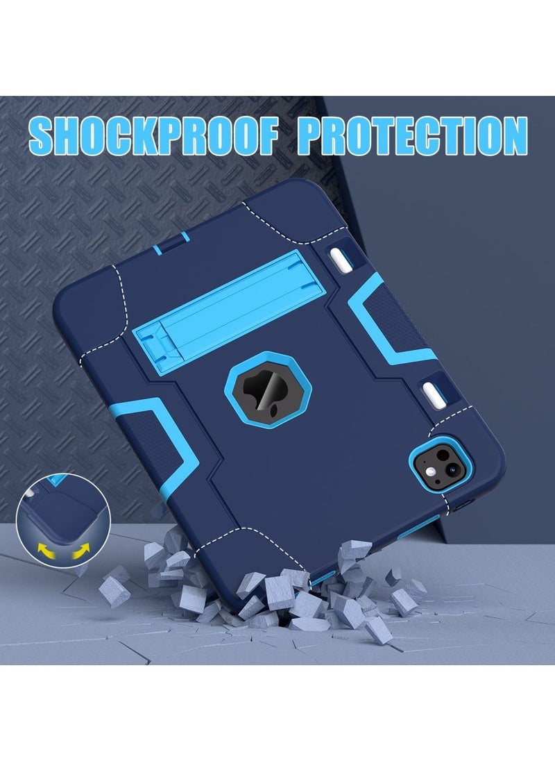 Case for iPad Pro 11-Inch 2024 Case with Pencil Holder, Heavy Duty Shockproof Rugged iPad Case, Tablet Protective Cover