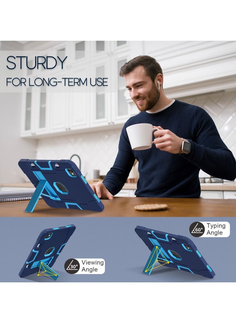 Case for iPad Pro 11-Inch 2024 Case with Pencil Holder, Heavy Duty Shockproof Rugged iPad Case, Tablet Protective Cover