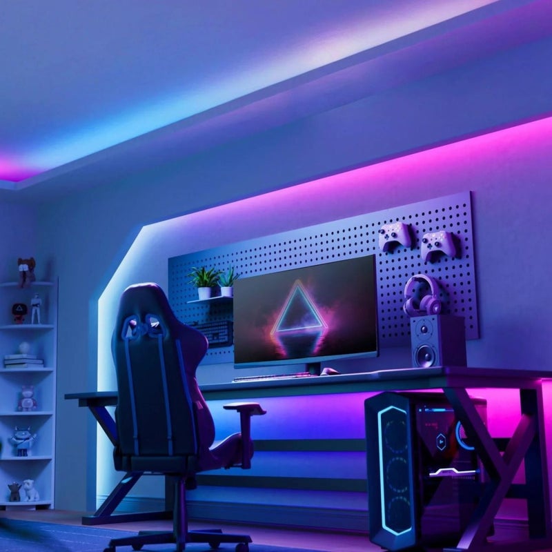 يلايت 【Yeelight】شريط إضاءة LED ذكي متعدد الألوان RGBIC من يلايت مع تأثيرات ديناميكية متزامنة مع الموسيقى للألعاب والأجواء - Image 3