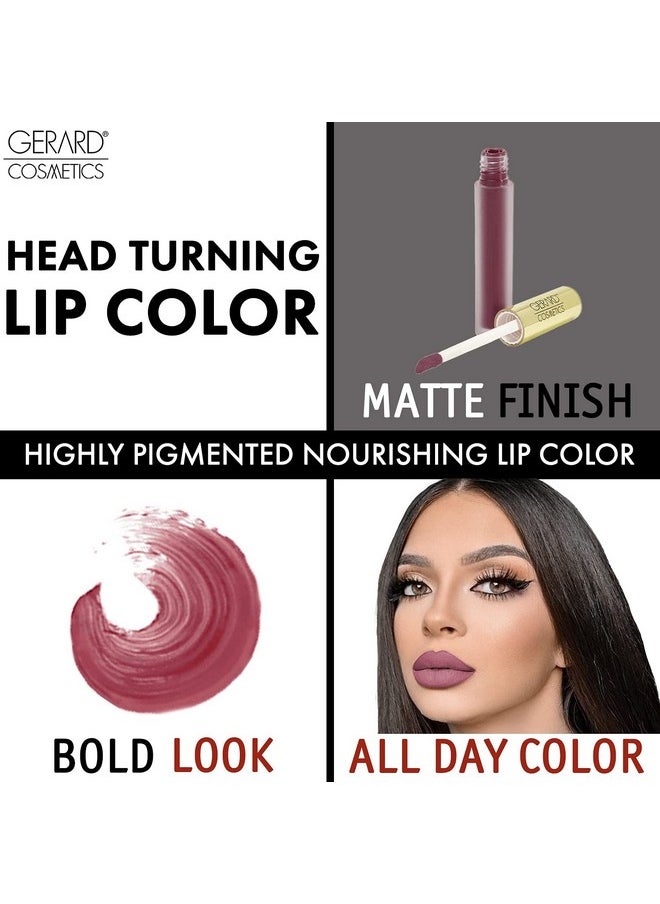 Gerard Cosmetics Gerard Cosmetics HydraMatte Liquid Lipstick Cher | Mauve Lipstick with Matte Finish | Long Lasting and Non-Drying | Super Pigmented Fully Opaque Lip Color  - Image 5