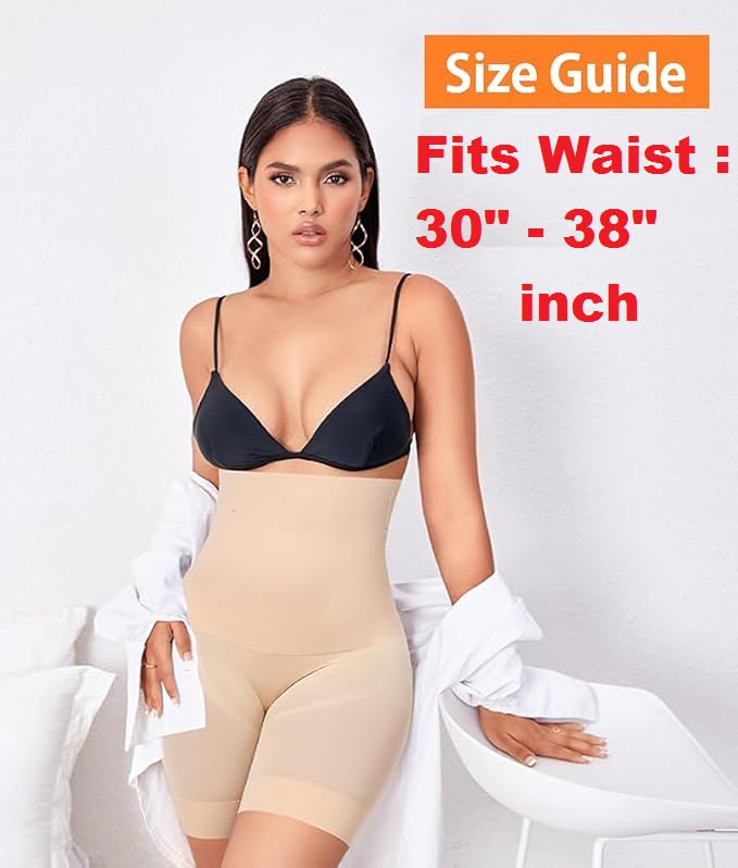 KROYWEN Shapewear Tummy Control Invisible Shaping High Waisted Body Shaper Shorts Under Dress (Fits Waist: 30 to 38 Inch) (Skin, Free Size) - Image 5