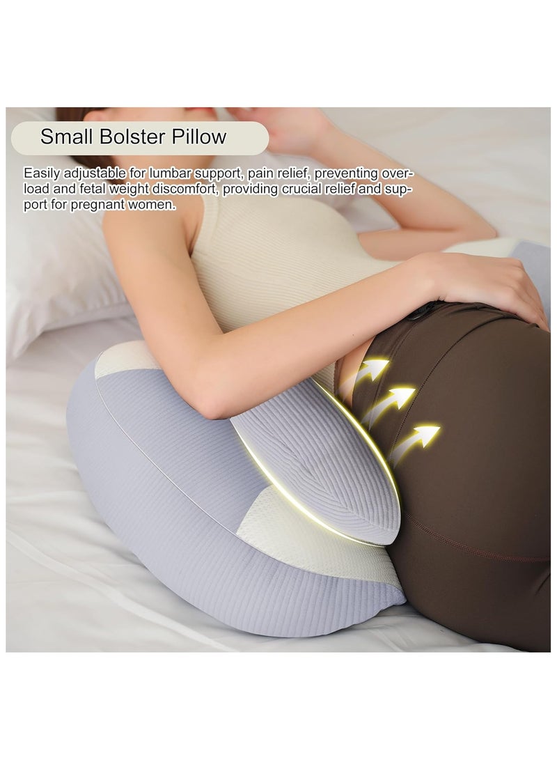 Pregnancy Pillow for Pregnant Women, Soft Pregnancy Body Pillow, Maternity Pillow Used to Support and Relieve Pain or discomfort in The Waist, Abdomen and Buttocks, Adjustable (Grey) - Image 3
