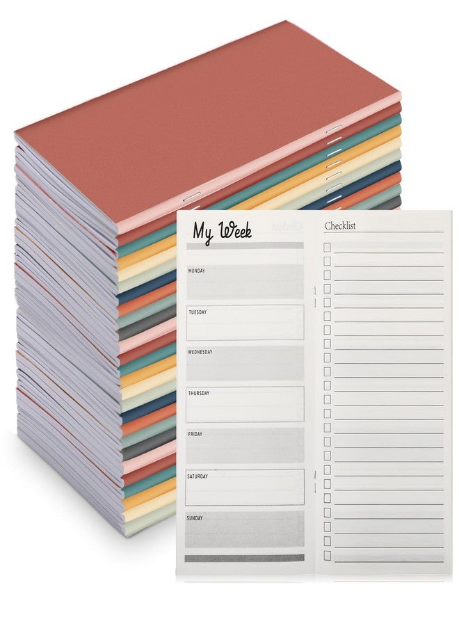 Qilery 30 Pcs 2026-2027 Daily Weekly Planner Bulk Employee Appreciation Gifts Small Pocket Journal to Do List Goals Notepad for Nurse Team Coworkers Social Worker Teacher (Bright Color) - Image 1