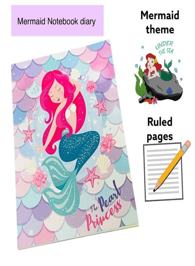 Le Delite Mermaid Theme Party Return Gifts for Kids Girls/Combo Pack of 5 Items I Princess Fish Carry Bag,Diary with School Stationary Pencil, Eraser & Keychain (Mermaid Full Combo (5 Piece)) - Image 5