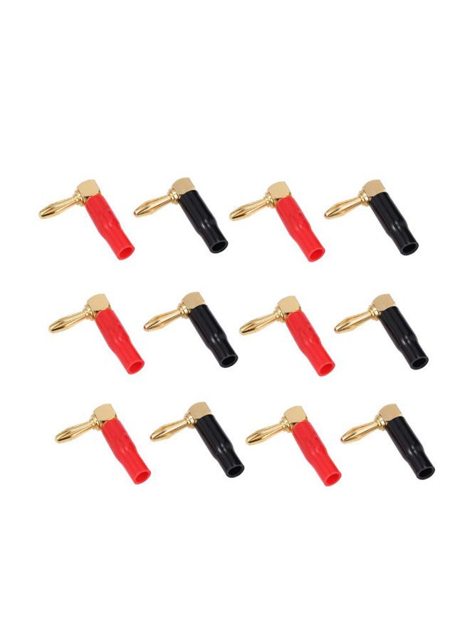 NIBEMINENT 24 K Plated Banana Cable Screw Plug Connector Black/Red  - Image 1