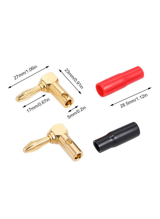 NIBEMINENT 24 K Plated Banana Cable Screw Plug Connector Black/Red  - Image 2