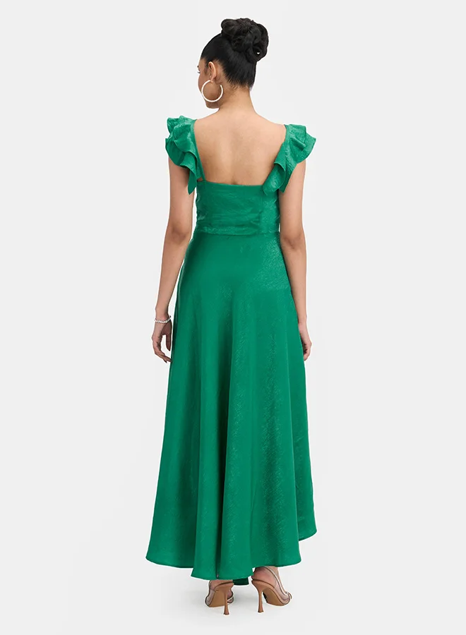 Virgio VIRGIO Satin Corset Bodice Maxi Dress