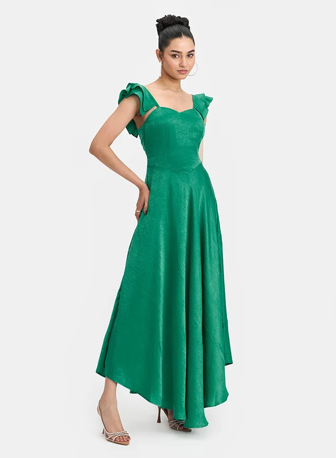Virgio VIRGIO Satin Corset Bodice Maxi Dress