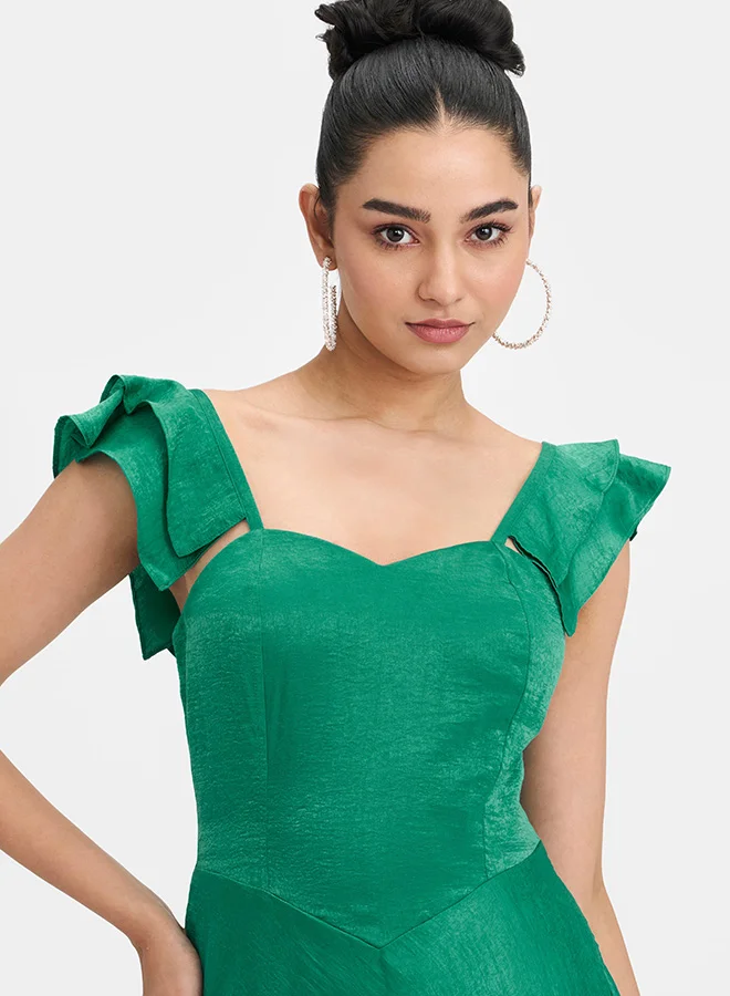 Virgio VIRGIO Satin Corset Bodice Maxi Dress