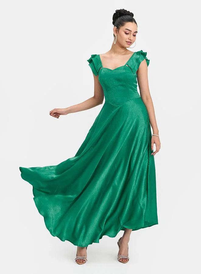 Virgio VIRGIO Satin Corset Bodice Maxi Dress